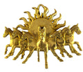 Svarn Studio Brass 7 Horses Wall Decor Gold Finish - Front View