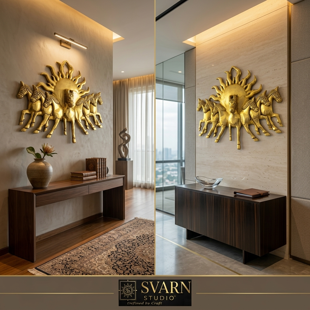 Svarn Studio 7 Horses Wall Decor - Lifestyle in Living Room and Office