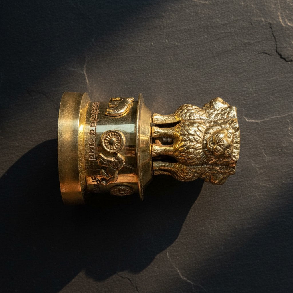 Pure Brass Ashok Stambh| Handcrafted National Emblem of India Showpiece | Svarn Studio