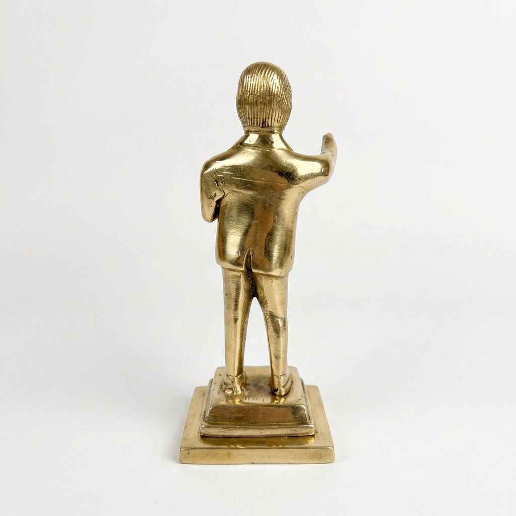 Svarn Studio Handcrafted Brass Ambedkar Ji Statue — 18 cm Pure Brass Gold Finish Figurine for Home & Office