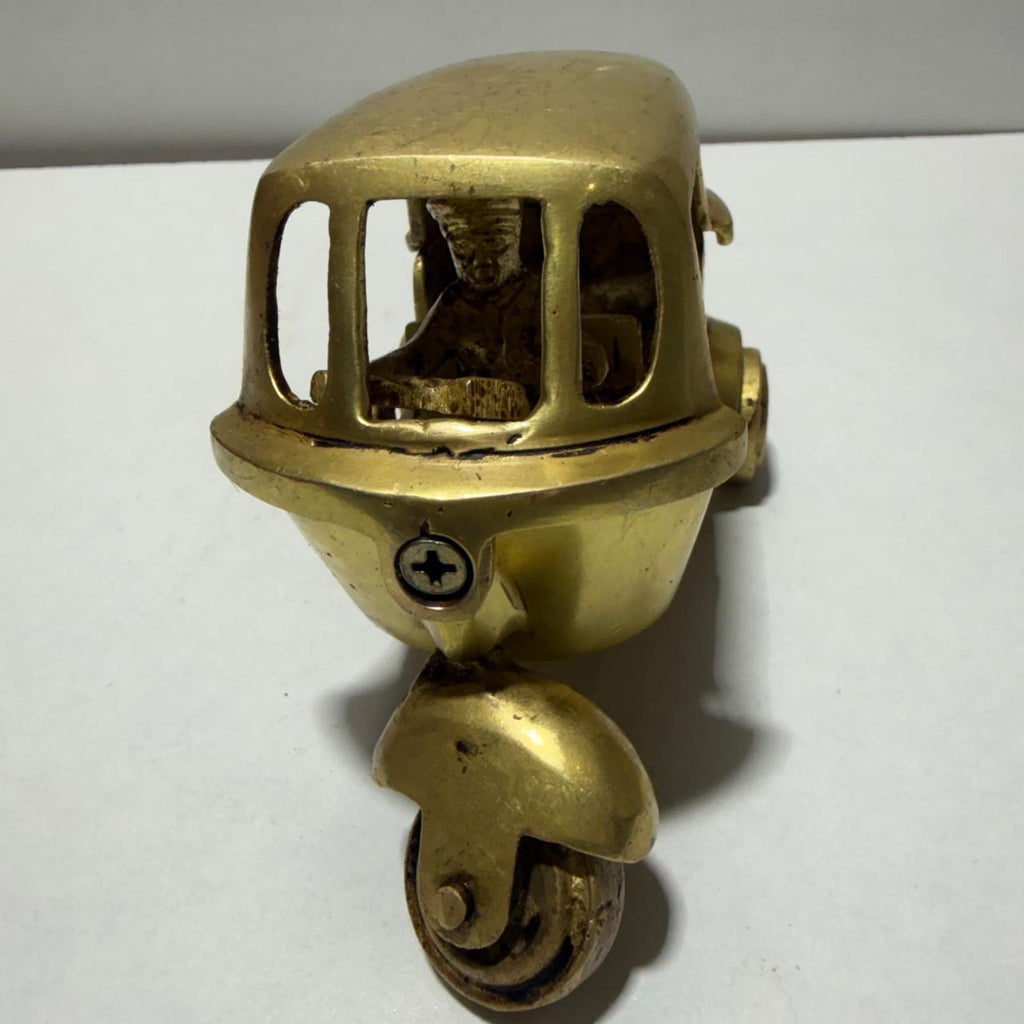 Brass Auto Rickshaw Showpiece | Handcrafted Antique Gold | Iconic Indian Décor & Gifting