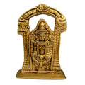 Svarn Studio Brass Tirupati Balaji Idol with Temple Arch, Antique Gold Finish, 9 cm x 6.5 cm, Home Mandir, Puja Room, Office & Car Dashboard Figurine
