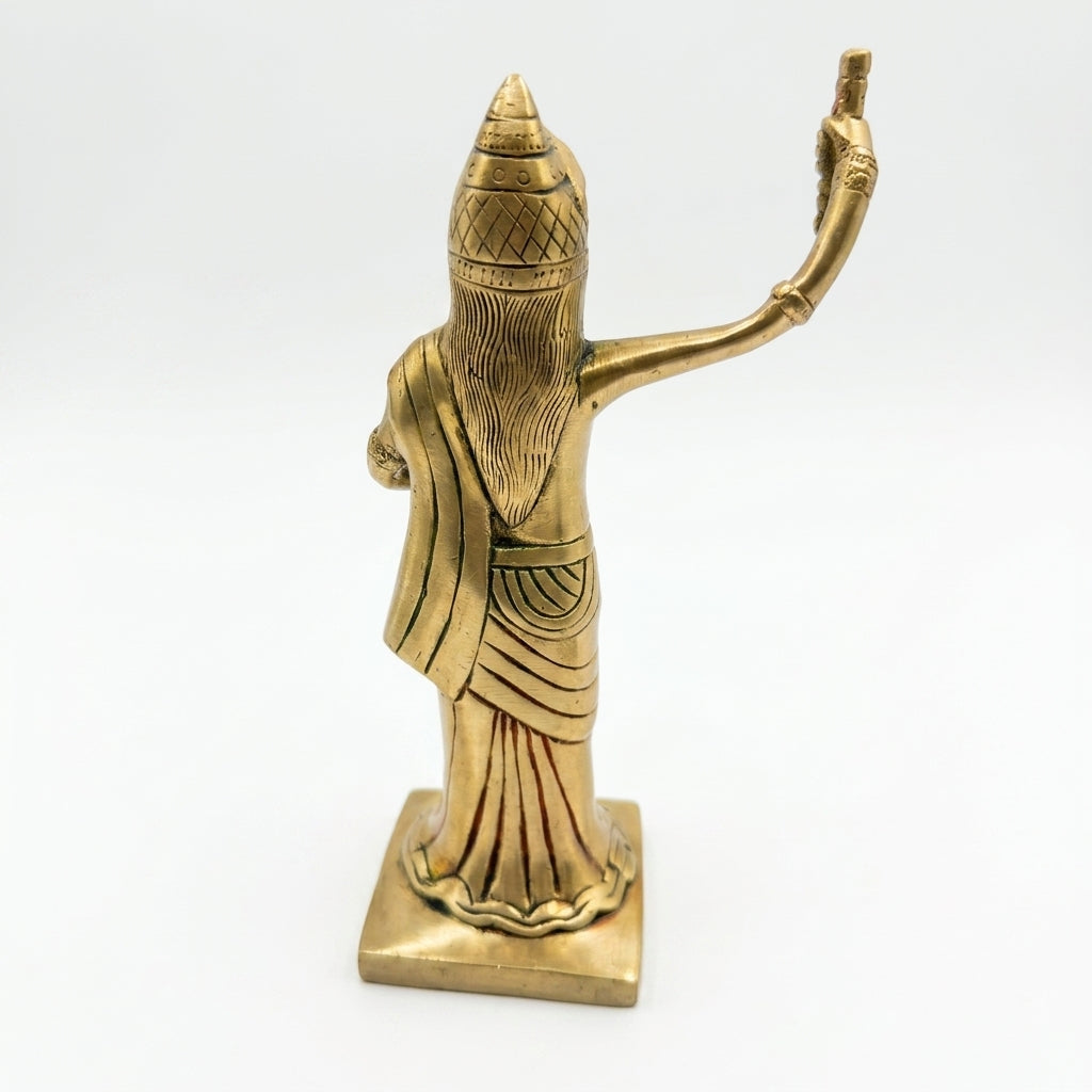Svarn Studio Handcrafted Brass Figurine of Bharat Mata (Mother India) - Length 10 cm × Height 22 cm × Breadth 7 cm, Weight: 0.969 kg