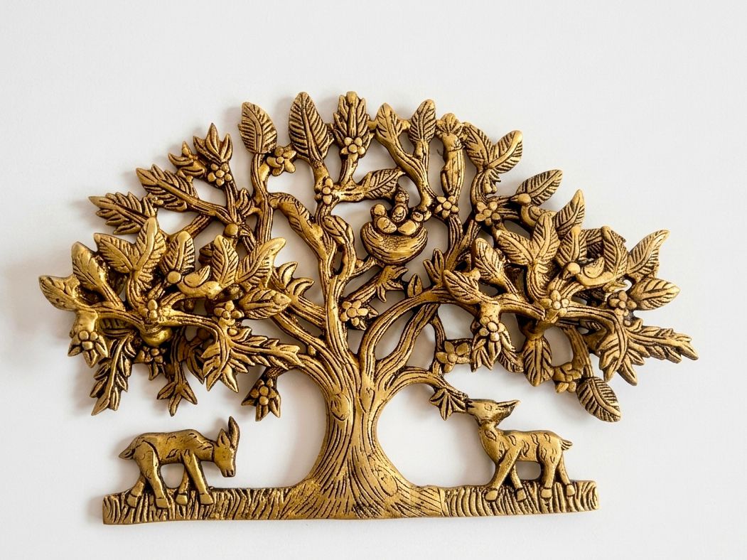 Svarn Studio Brass Tree Wall Decor | 29 × 20 × 2.5 cm , Weight: ~1.408 kg