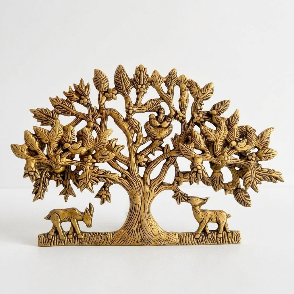 Svarn Studio Brass Tree Wall Decor | 29 × 20 × 2.5 cm , Weight: ~1.408 kg