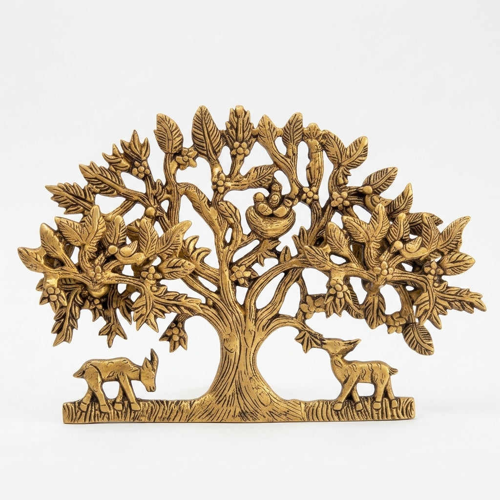 Svarn Studio Brass Tree Wall Decor | 29 × 20 × 2.5 cm , Weight: ~1.408 kg