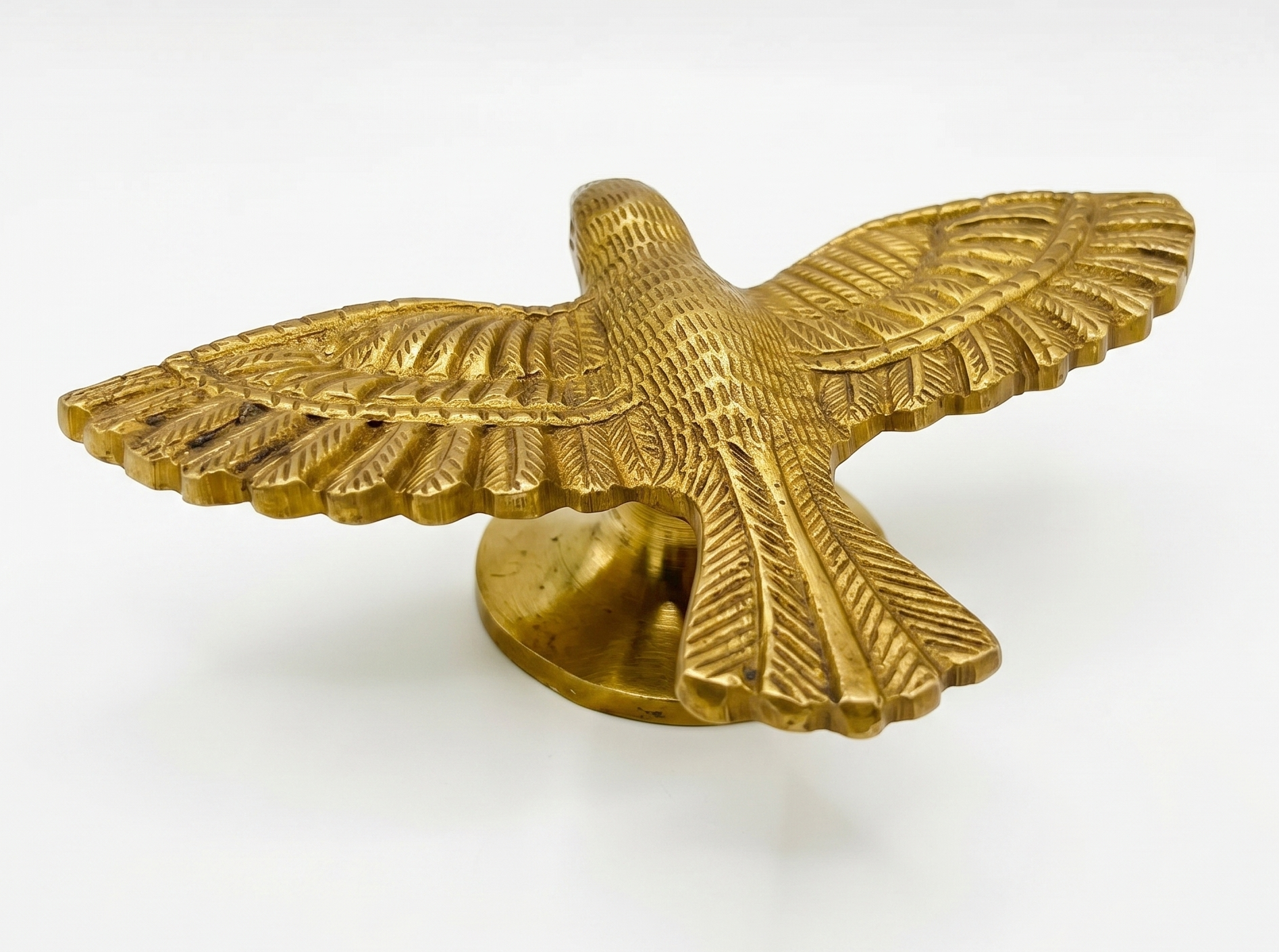 Svarn Studio Brass Flying Bird Figurine | Handcrafted Solid Brass Bird Sculpture with Antique Gold Finish | Vastu Home Décor Showpiece for Living Room, Office & Gifting