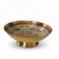 Svarn Studio Brass Meenakari Bowl Ivory Cream Gold - Angled Side View White Background