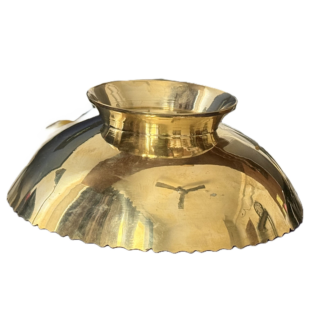 Svarn Studio Brass Meenakari Bowl Ivory Cream Gold - Lifestyle Fruit Bowl Living Room Fireplace