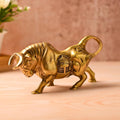 Solid Brass Bull Statue | Hand-Engraved Charging Bull Figurine | Svarn Studio