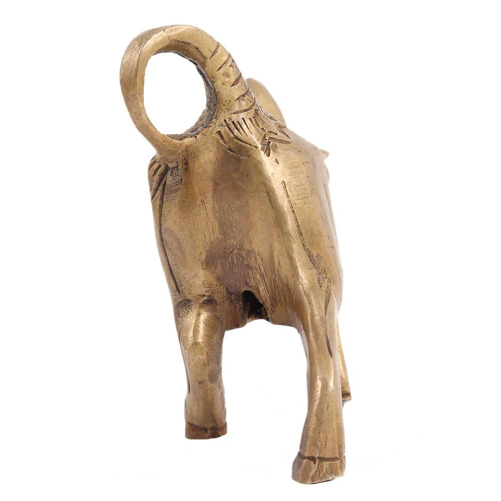 Solid Brass Bull Statue | Hand-Engraved Charging Bull Figurine | Svarn Studio