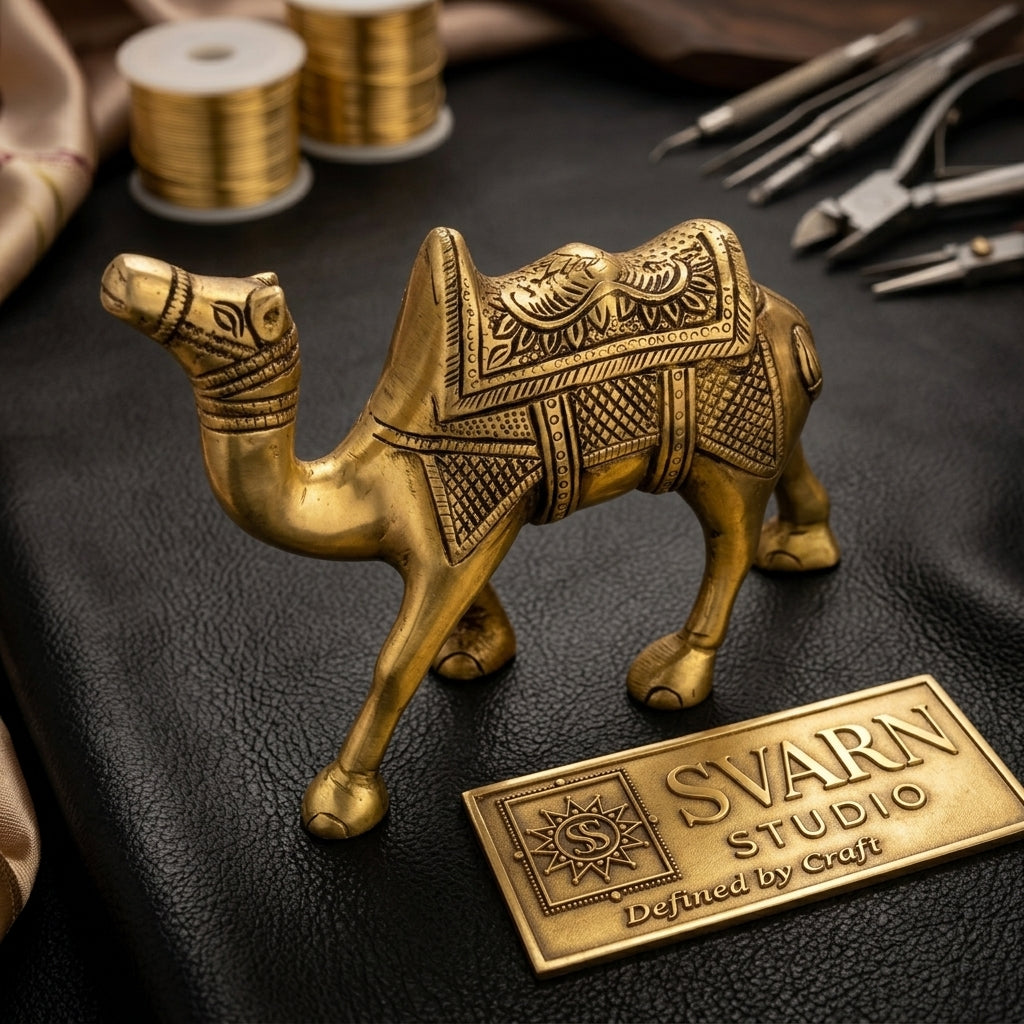 Svarn Studio Brass Camel Figurine, Handcrafted Premium Antique Fine Design