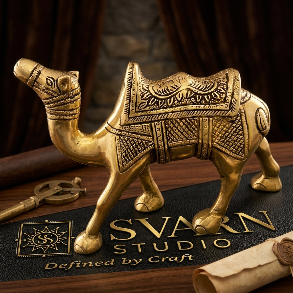 Svarn Studio Brass Camel Figurine, Handcrafted Premium Antique Fine Design