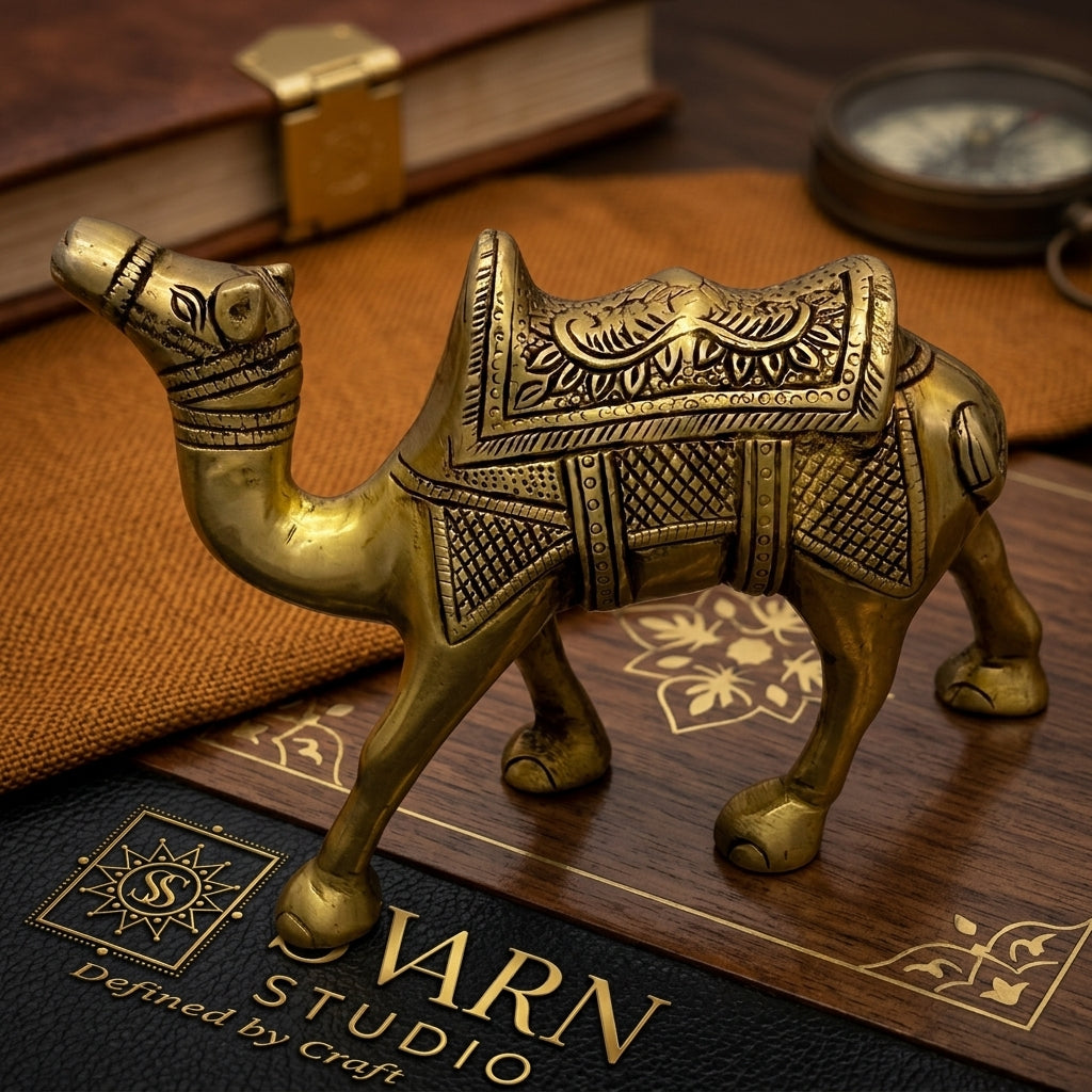 Svarn Studio Brass Camel Figurine, Handcrafted Premium Antique Fine Design