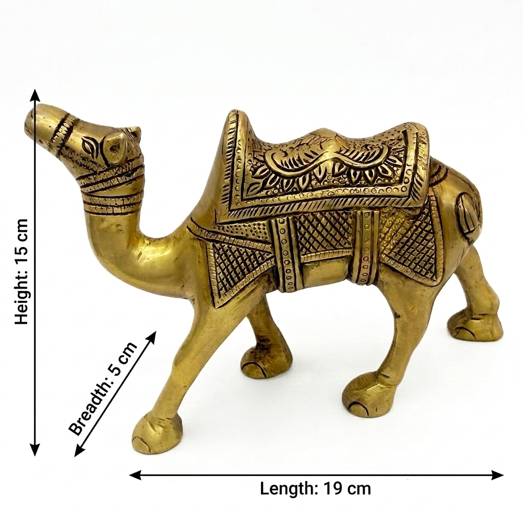 Svarn Studio Brass Camel Figurine, Handcrafted Premium Antique Fine Design