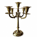 Svarn Studio Brass Candelabra 5-Arm - Front View White Background
