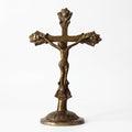 Svarn Studio Brass Jesus Christ Crucifix | Antique Gold | 11 Inch Standing Cross