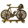 Svarn Studio Brass Vintage Racing Bicycle Key Holder | Wall Hook | Antique Gold | 18 cm | 4 Hooks