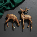 Svarn Studio pure brass deer pair showpiece handcrafted antique finish set of 2 deer figurines home decor