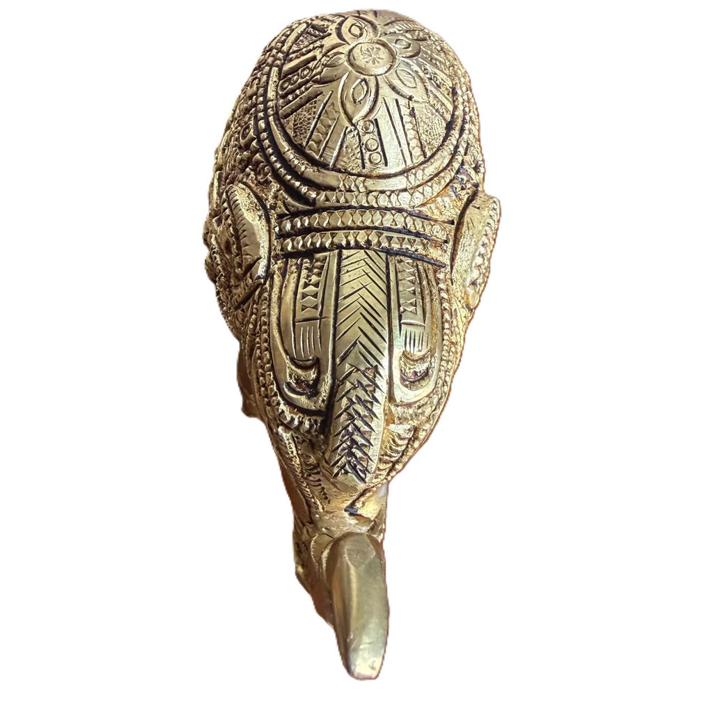 Svarn Studio Brass Elephant Idol Figurine | Handcrafted Antique Gold | Small | 10.5 x 6.5 cm | 580g
