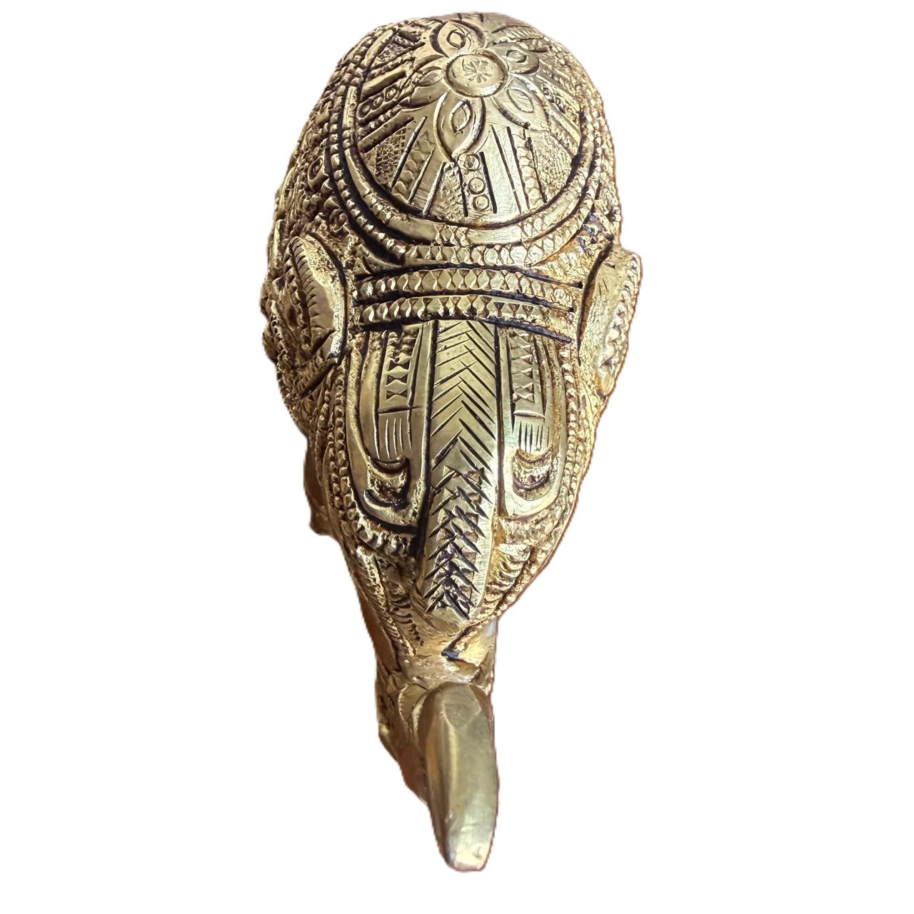 Svarn Studio Brass Elephant Idol Figurine | Handcrafted Antique Gold | Small | 10.5 x 6.5 cm | 580g
