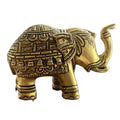 Svarn Studio Brass Elephant Idol Figurine | Handcrafted Antique Gold | Small | 10.5 x 6.5 cm | 580g