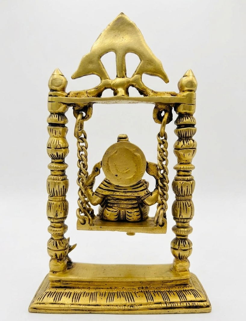 Svarn Studio Brass Ganesh Jhula, Handcrafted Premium Antique Fine Design