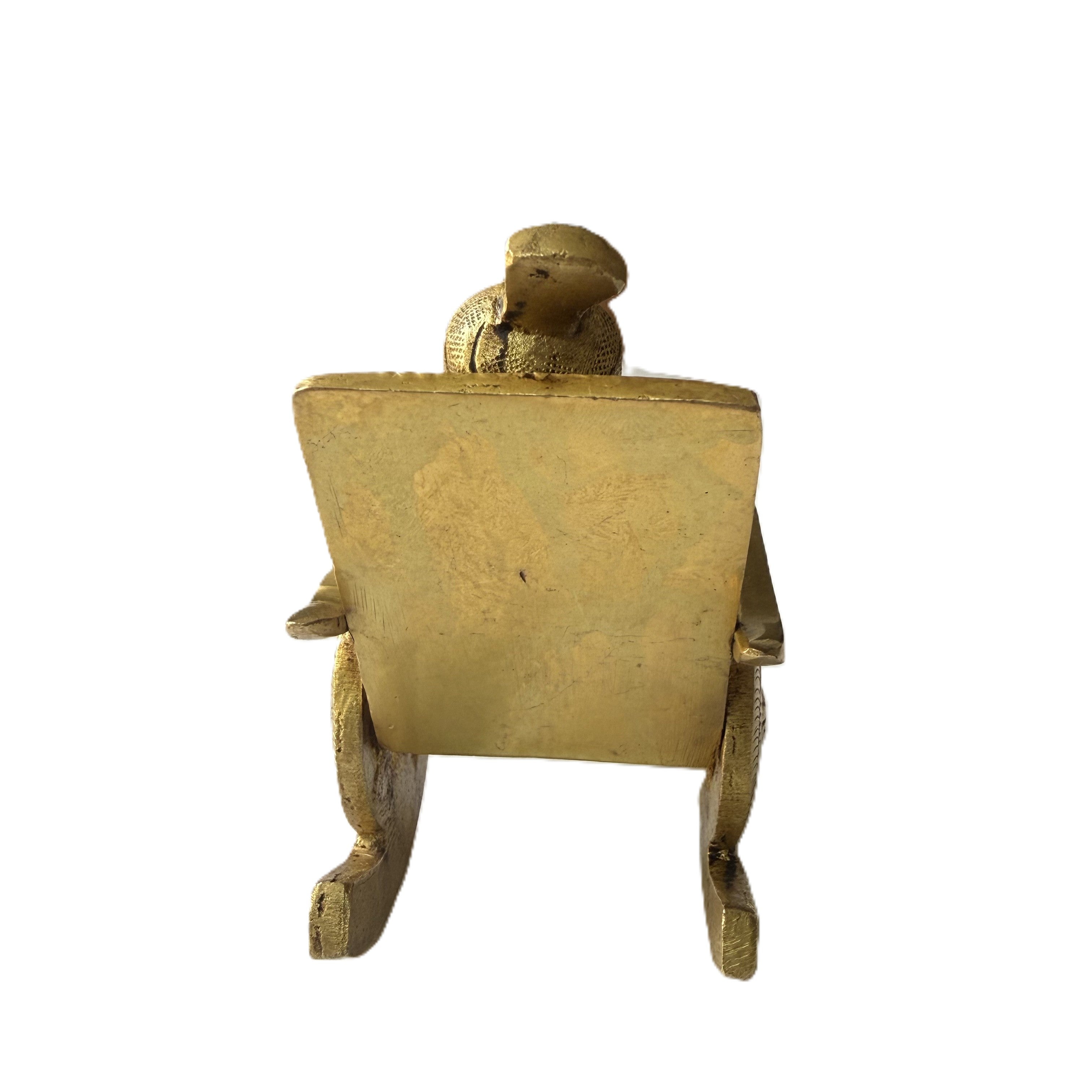 Svarn Studio Brass Ganesh on Chair - Grand Puja room with wooden mandir, marigold garlands and brass accessories