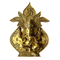Svarn Studio Brass Ganesh Kalash Wall Hanging - Front view on white background showing full composition with Swastika crown and Kalash base