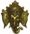 Svarn Studio Brass Ganesh Mukh - Front view on white background showing full face detail