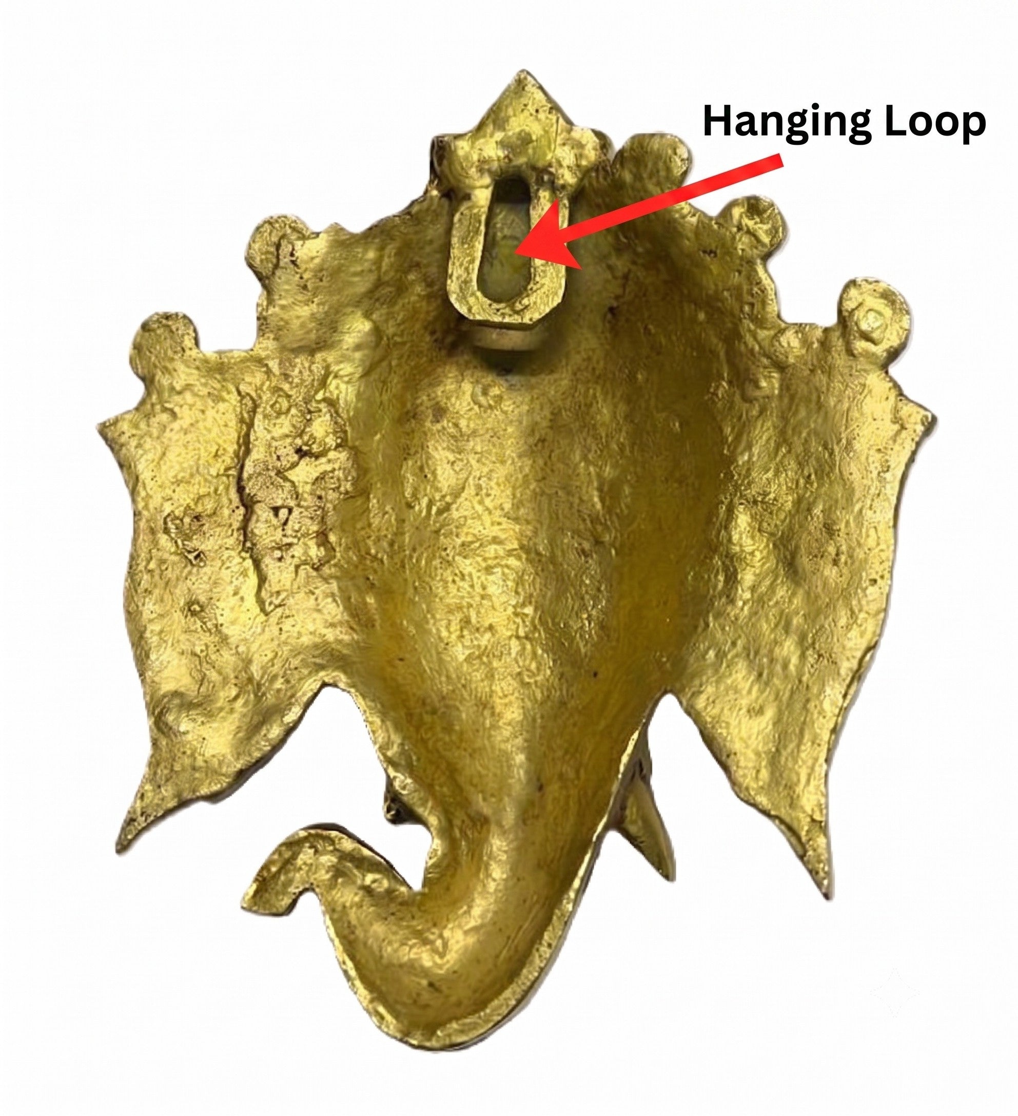 Svarn Studio Brass Ganesh Mukh - Lifestyle collage: Luxury Pooja Room, Drawing Room 45-degree, Macro Details