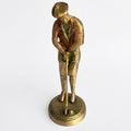 Brass Golfer Figurine | Vintage Decorative Showpiece | Antique Gold