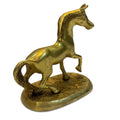 Svarn Studio Brass Trotting Horse Figurine on Base | Gold | 14 cm | Vastu Showpiece