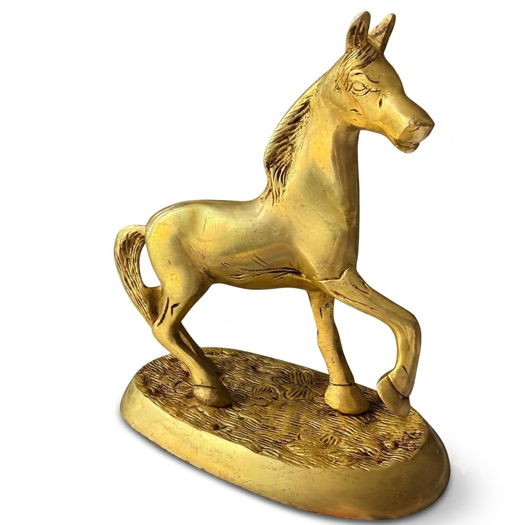 Svarn Studio Brass Horse - Premium décor banner showing Vastu benefits
