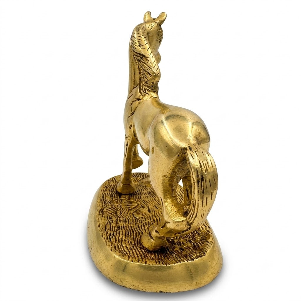 Svarn Studio Brass Horse - Lifestyle collage in living room, bedroom and office settings