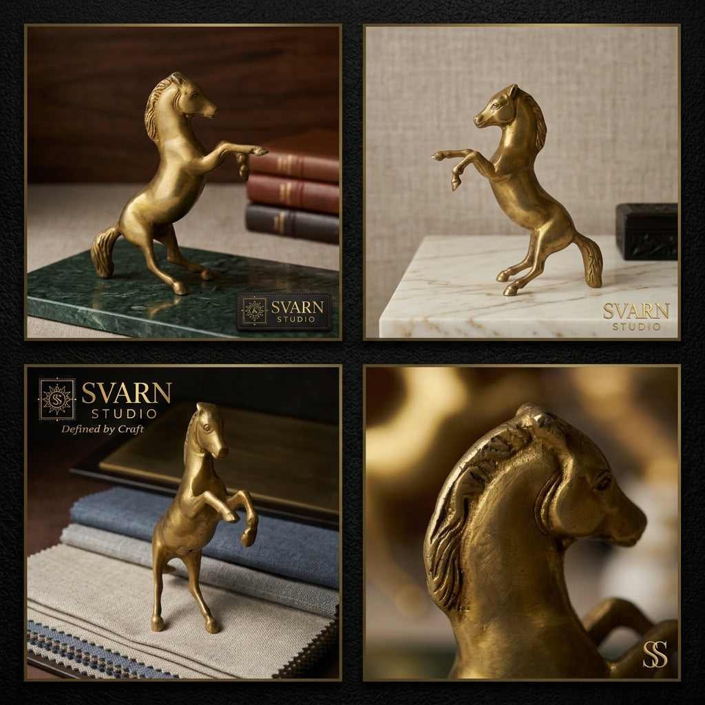 Svarn Studio Brass Horse Figurine | Vastu Showpiece