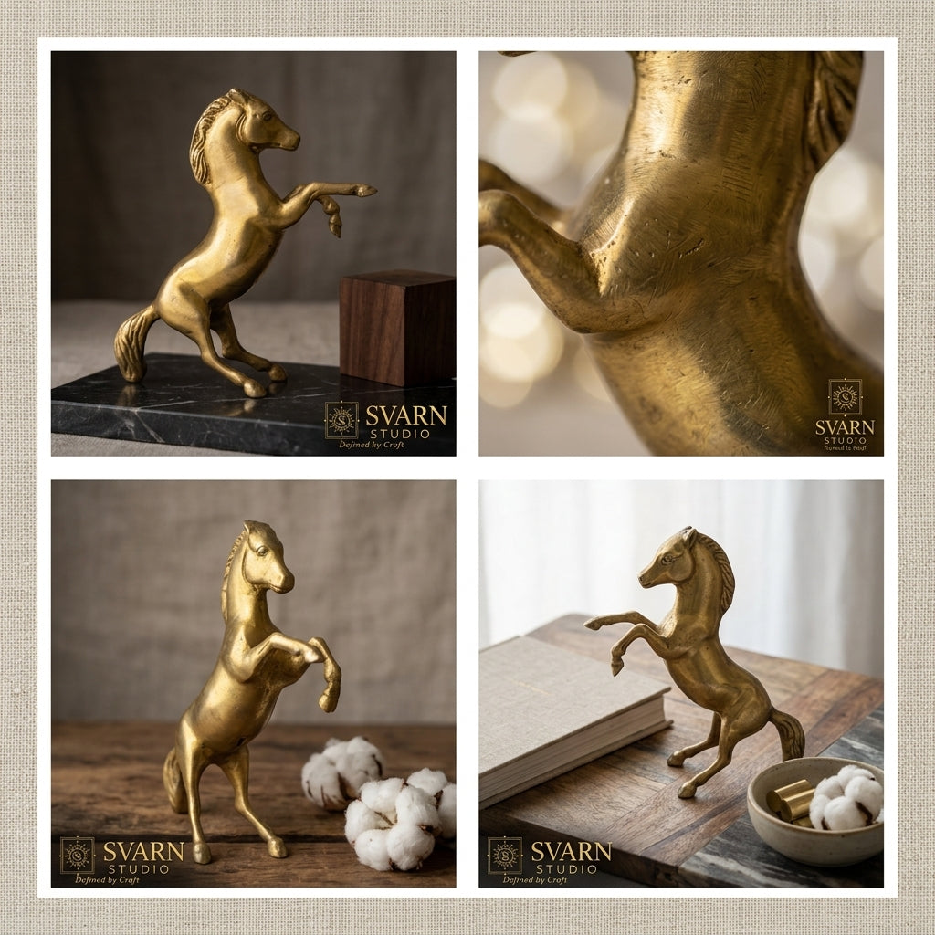 Svarn Studio Brass Horse Figurine | Vastu Showpiece