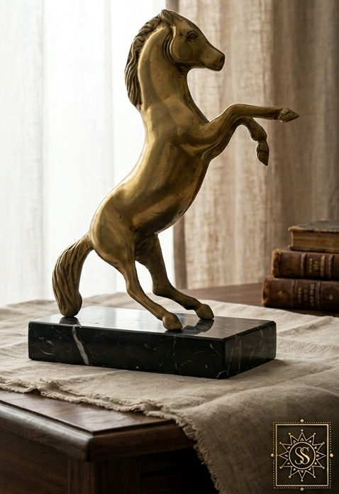 Svarn Studio Brass Horse Figurine | Vastu Showpiece