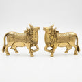 Brass Kaamdhenu Cow Wall Hanging | Set of 2 | Handcrafted Antique Gold | Vastu Home Décor