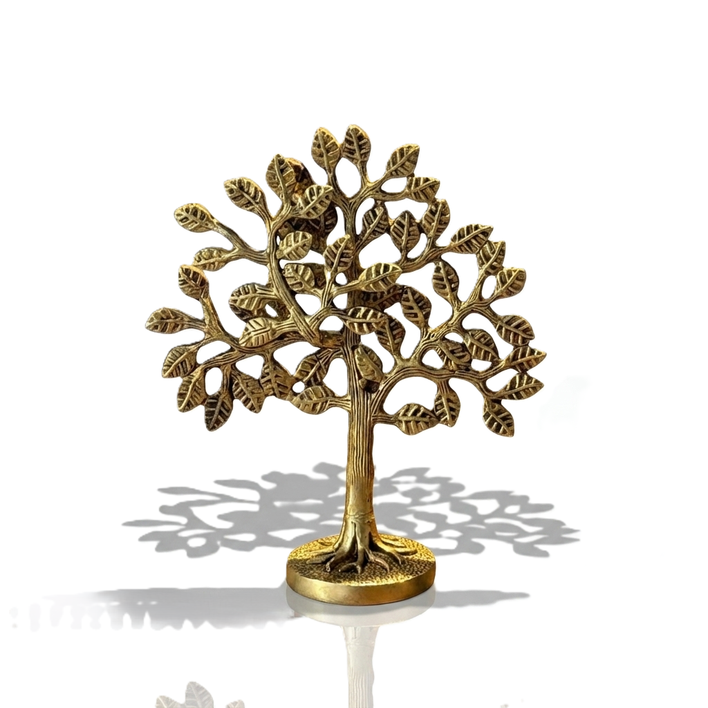 Kalp Vriksh Brass Tree | Tree of Life Showpiece | Handcrafted Antique Finish