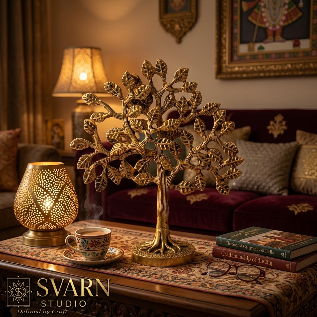 Kalp Vriksh Brass Tree | Tree of Life Showpiece | Handcrafted Antique Finish