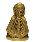 Svarn Studio Khatu Shyam Ji Brass Idol, Premium Spiritual Home Décor Statue, Antique Golden Finish, 8 cm x 5 cm, Hindu Religious Figurine for Home & Office