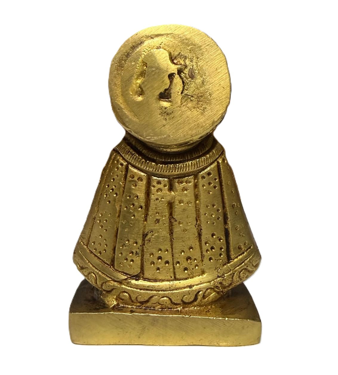 Svarn Studio Khatu Shyam Ji Brass Idol, Premium Spiritual Home Décor Statue, Antique Golden Finish, 8 cm x 5 cm, Hindu Religious Figurine for Home & Office