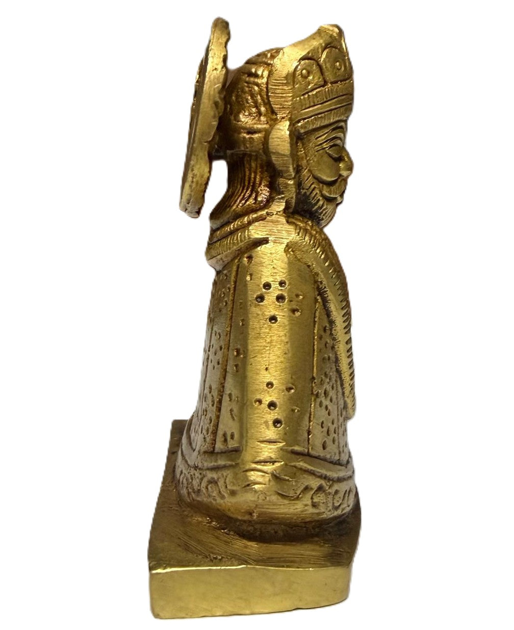 Svarn Studio Khatu Shyam Ji Brass Idol, Premium Spiritual Home Décor Statue, Antique Golden Finish, 8 cm x 5 cm, Hindu Religious Figurine for Home & Office