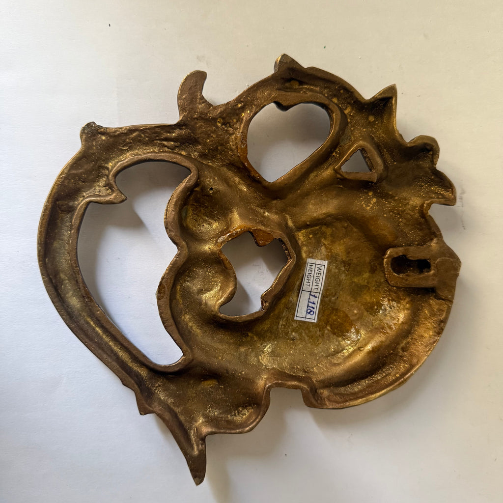 Svarn Studio Brass Ganesha Om Wall Hanging - Back View Showing Wall Mount