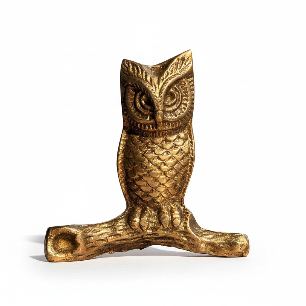 Svarn Studio pure brass owl idol antique finish handcrafted Lakshmi vahana showpiece home decor gifting