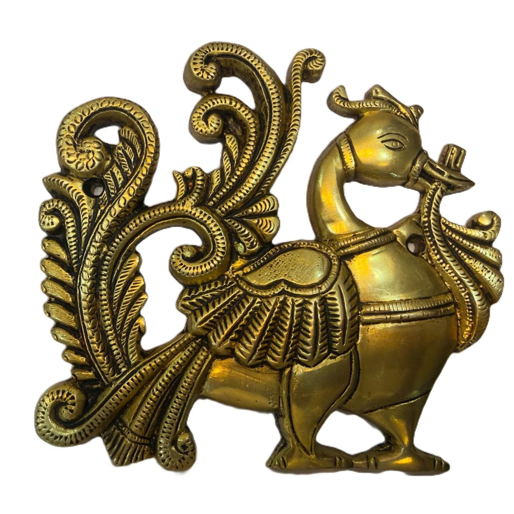 Svarn Studio Brass Peacock Wall Décor — Handcrafted Traditional Indian Style (Set of 2)