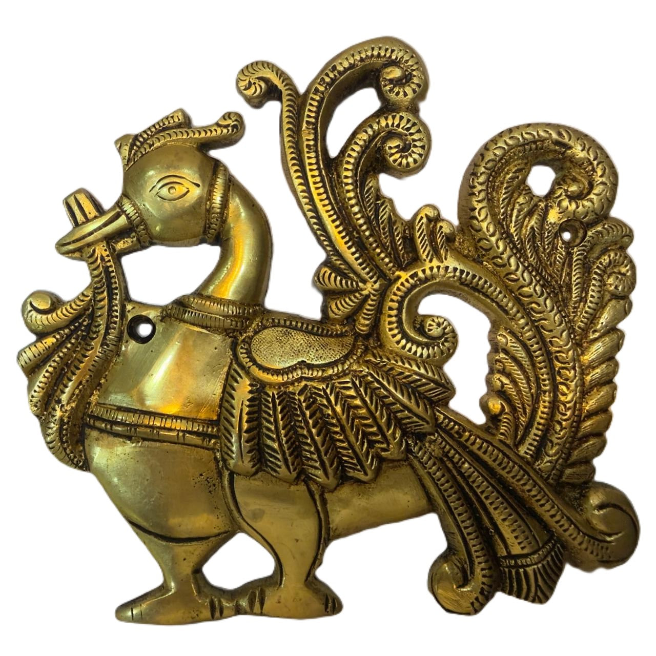Svarn Studio Brass Peacock Wall Décor — Handcrafted Traditional Indian Style (Set of 2)