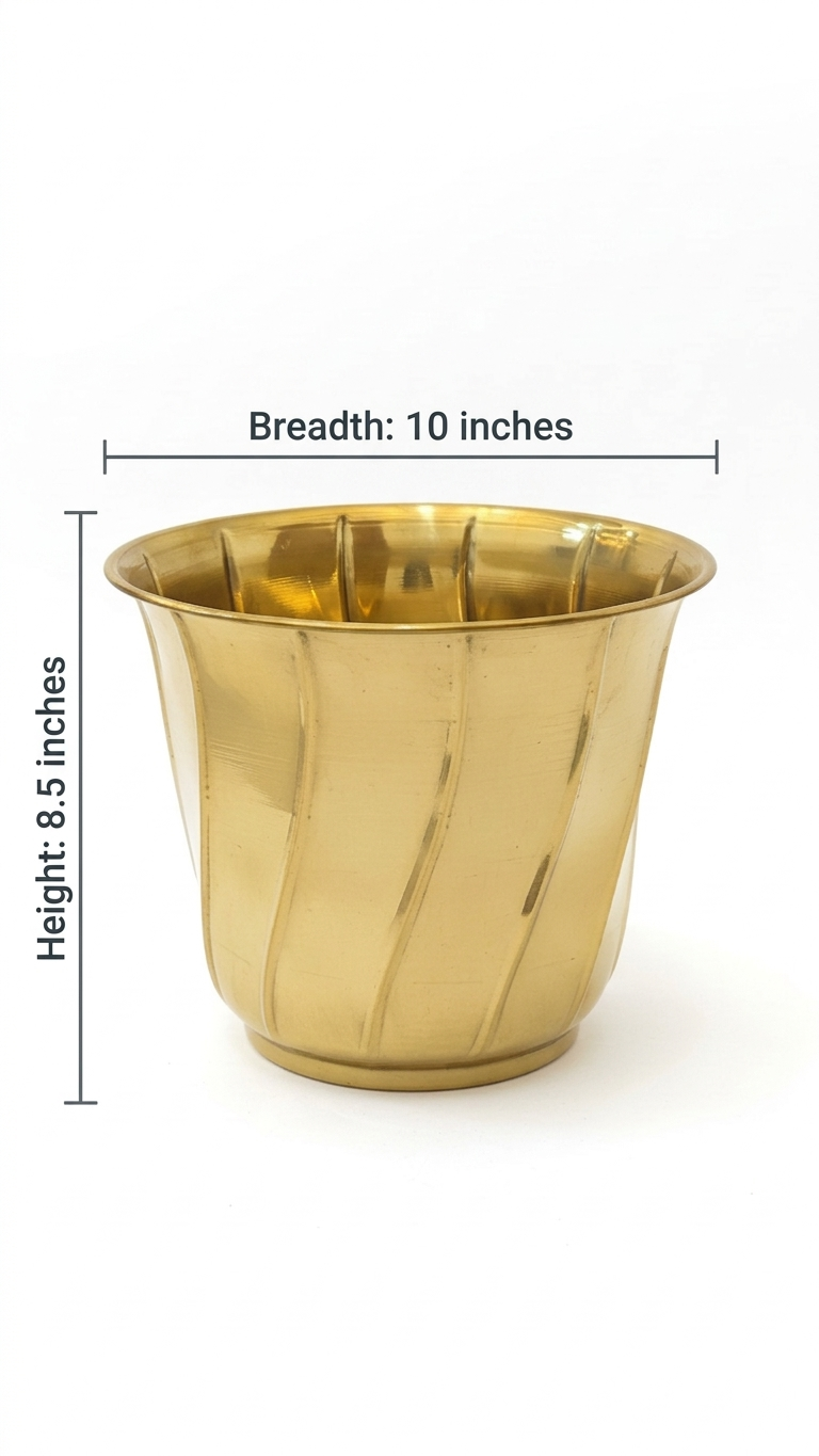 Svarn Studio pure brass decorative planter bowl handcrafted hammered finish 6 8 10 12 inch home decor