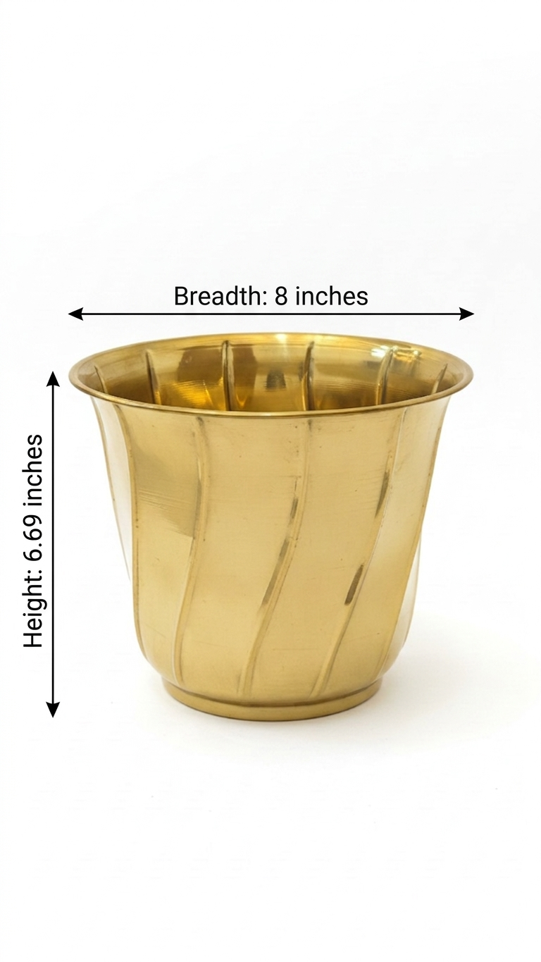 Svarn Studio pure brass decorative planter bowl handcrafted hammered finish 6 8 10 12 inch home decor